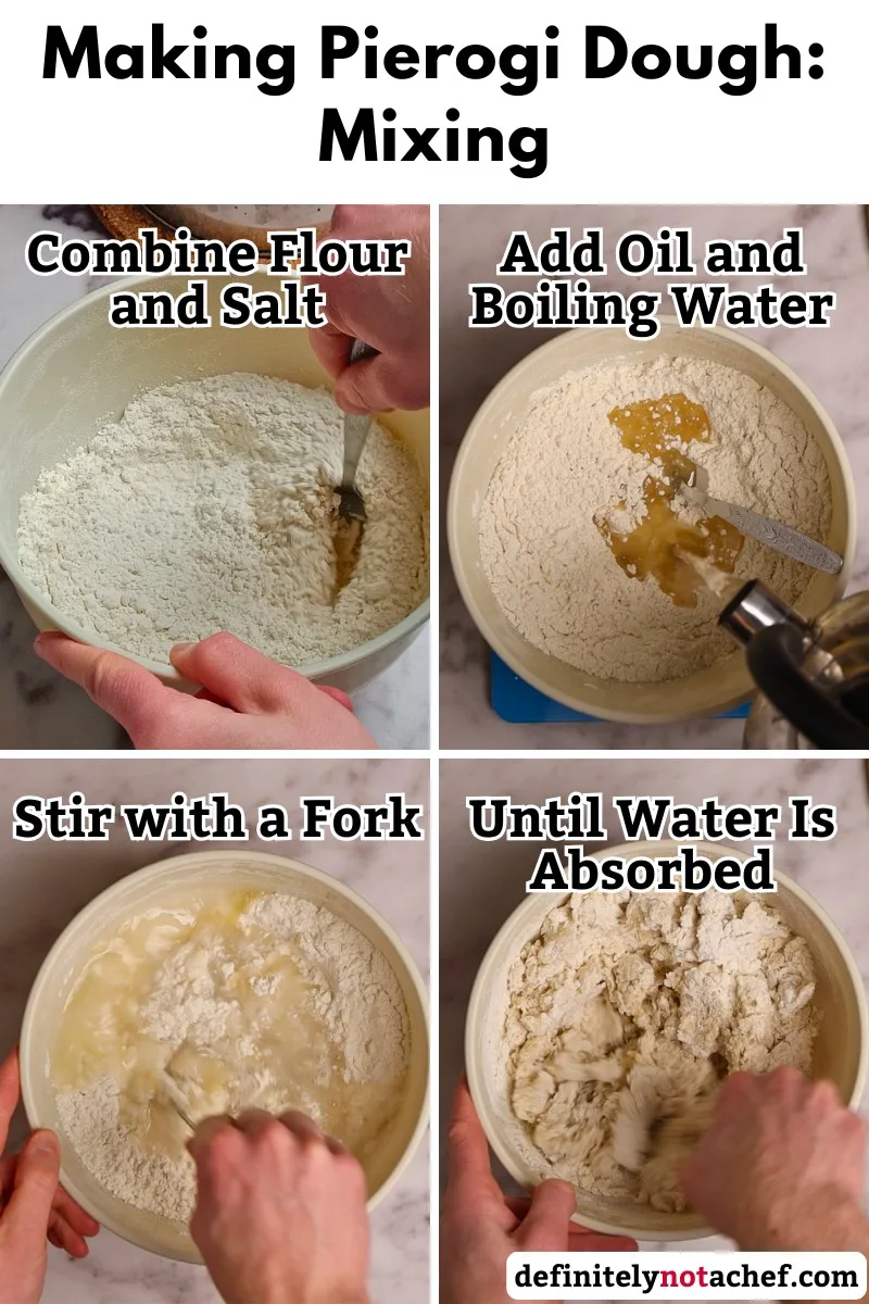 Making pierogi dough: mixing steps image