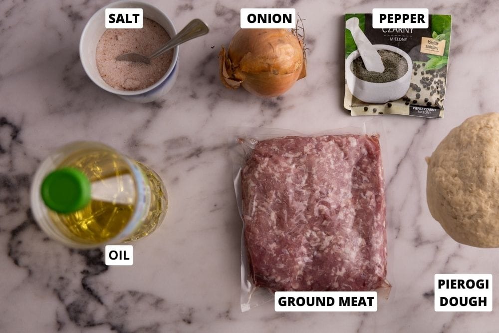 Meat pierogi ingredients