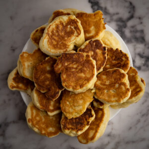 Bunch of cooked yeast pancakes