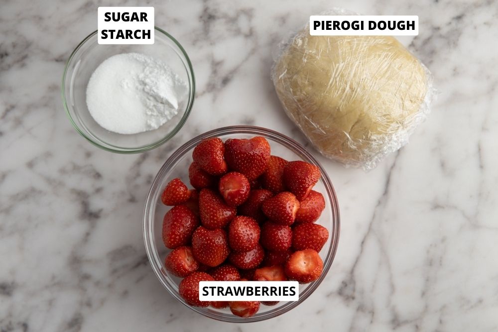 Strawberry pierogi ingredients