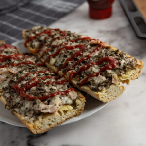 Polish open-faced sandwich served