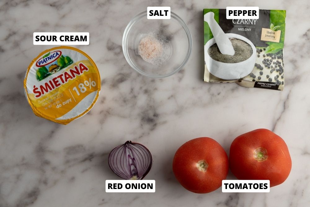 Polish tomato salad ingredients
