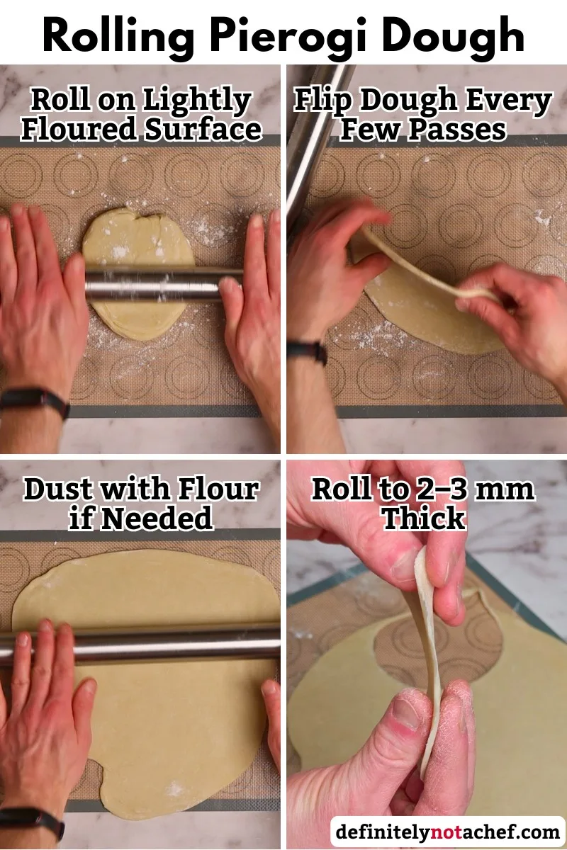 Rolling pierogi dough instructions image