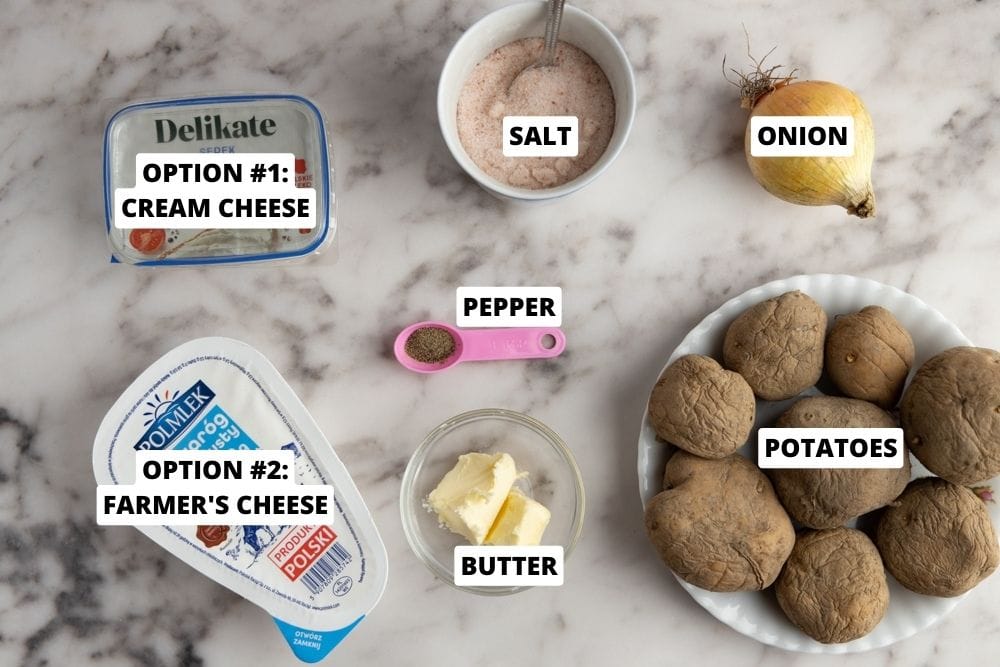 Potato and cheese pierogi ingredients