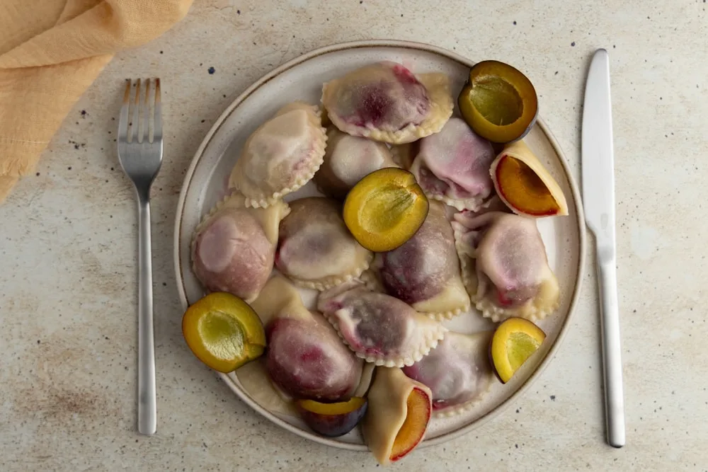 Just served plum pierogi