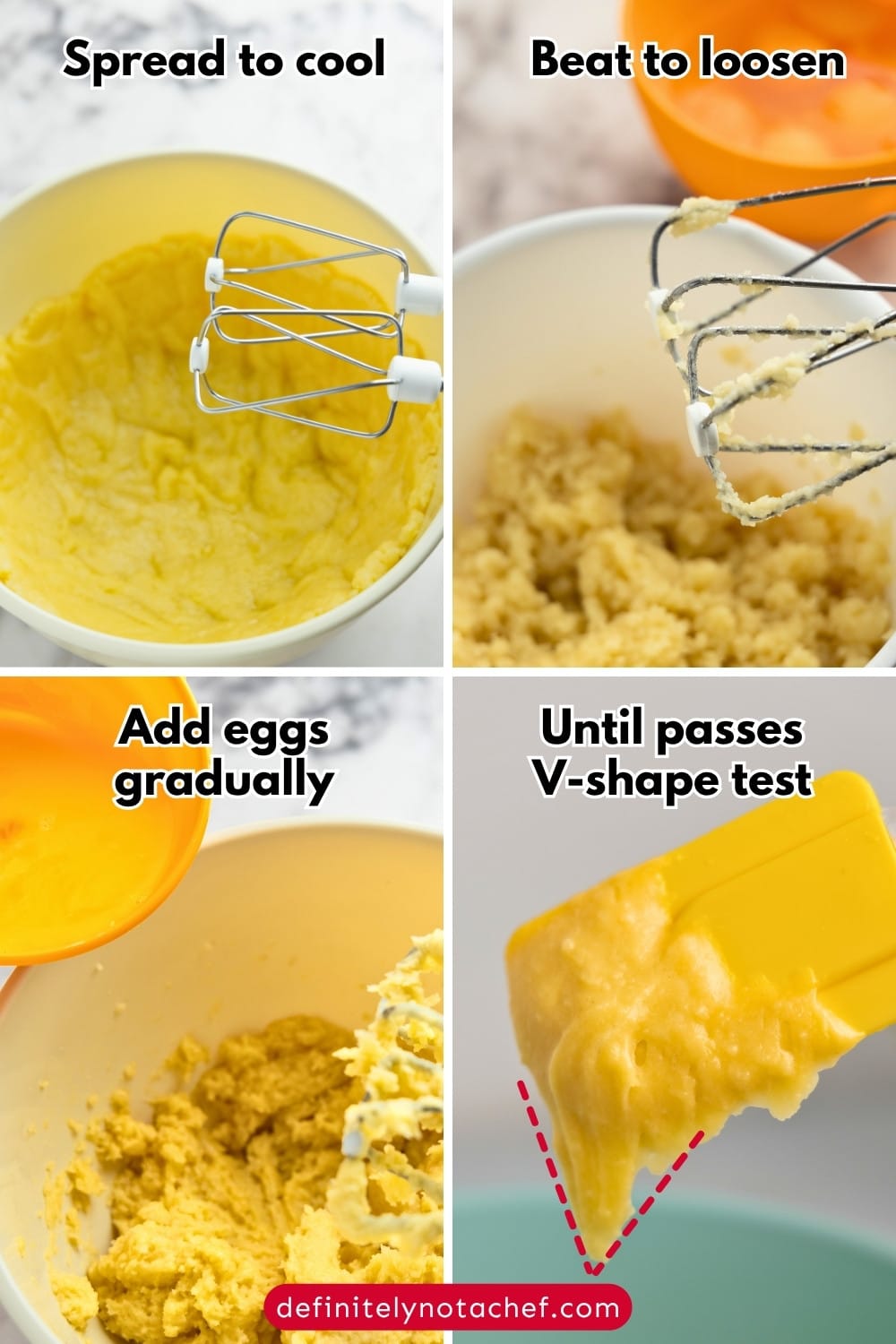 Choux pastry bowl steps