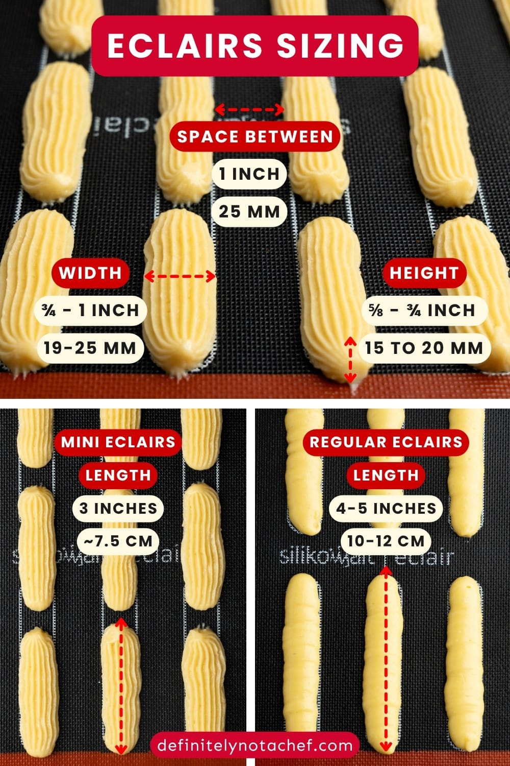 Eclairs sizing