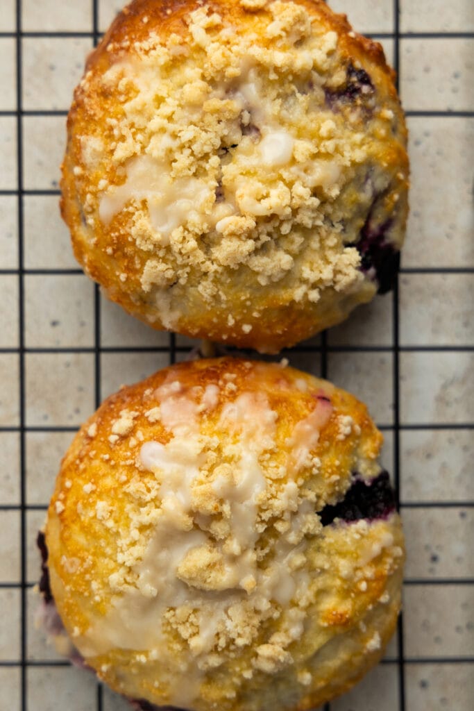 Bread coated in crunchy streusel topping