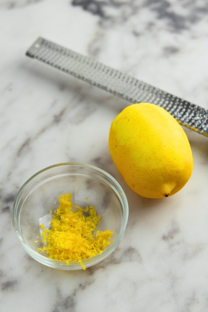 Peeling off lemon zest