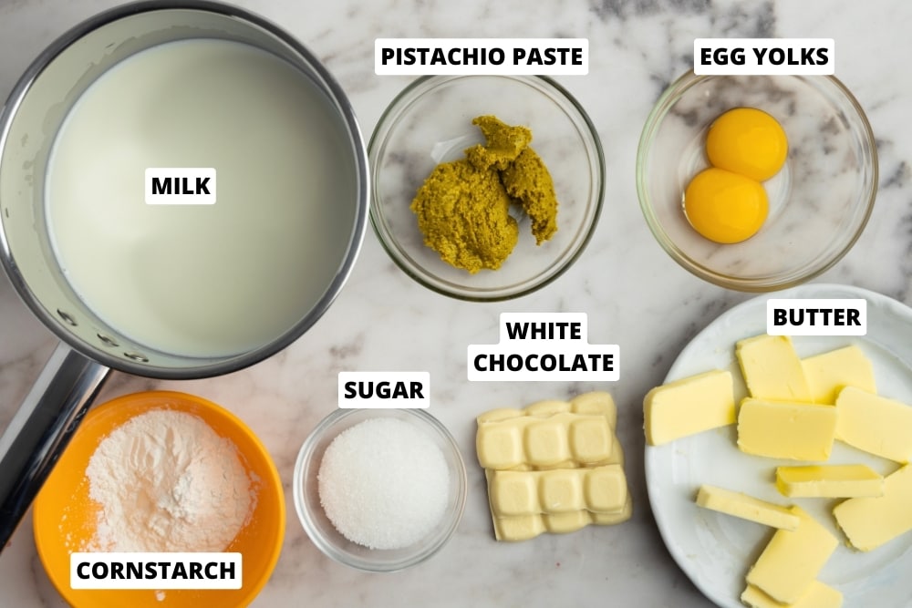 Pistachio pastry cream ingredients