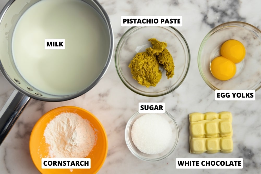 Pistachio pudding ingredients