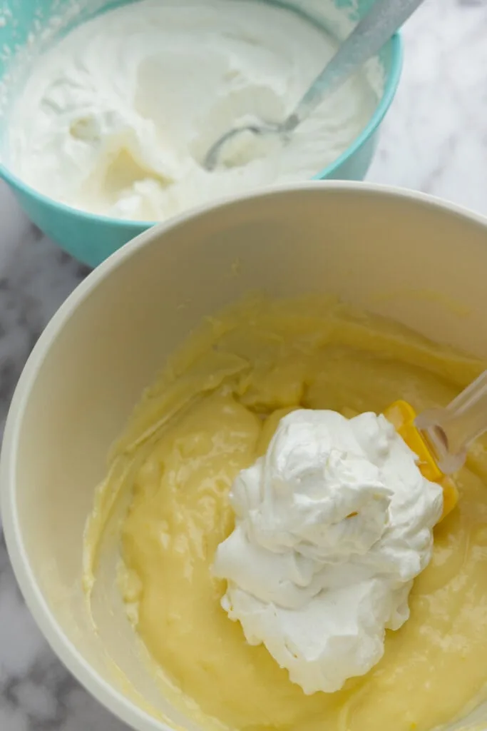 Adding one-third whipped cream