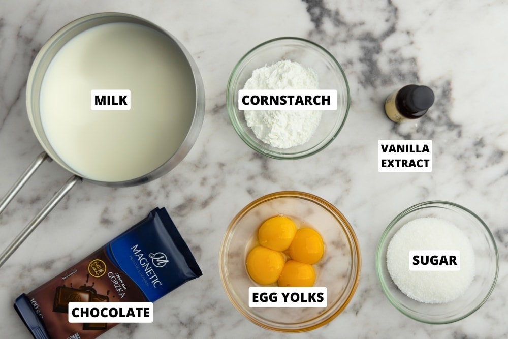 Chocolate pastry cream ingredients