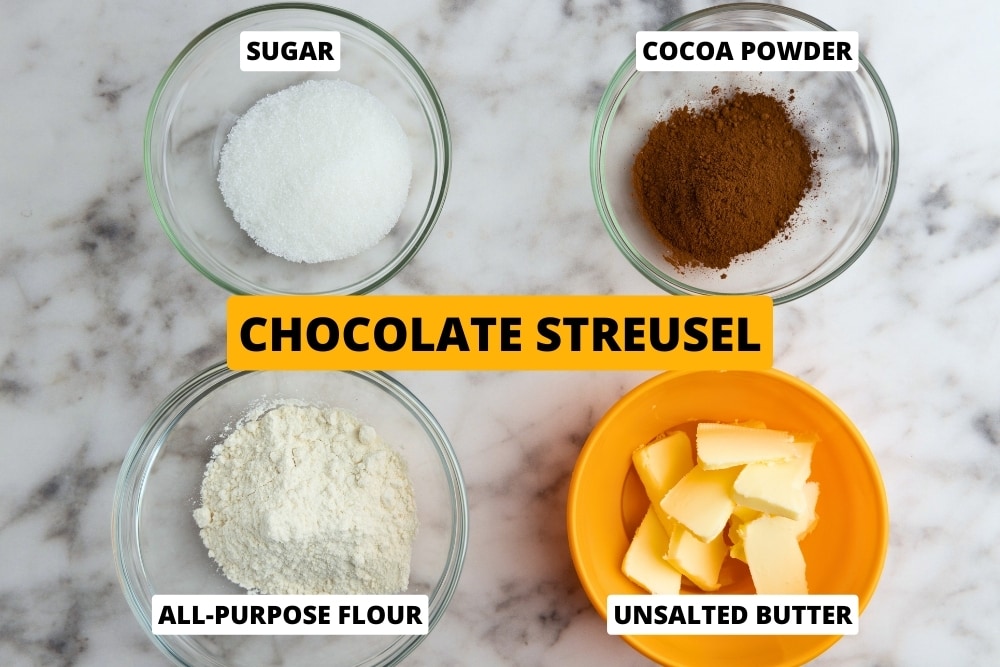 Chocolate streusel topping ingredients