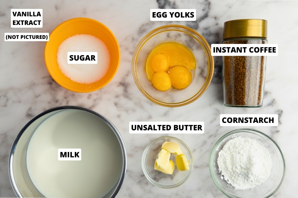 Coffee pastry cream ingredients