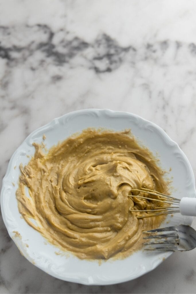 Mixing the pastry cream until smooth