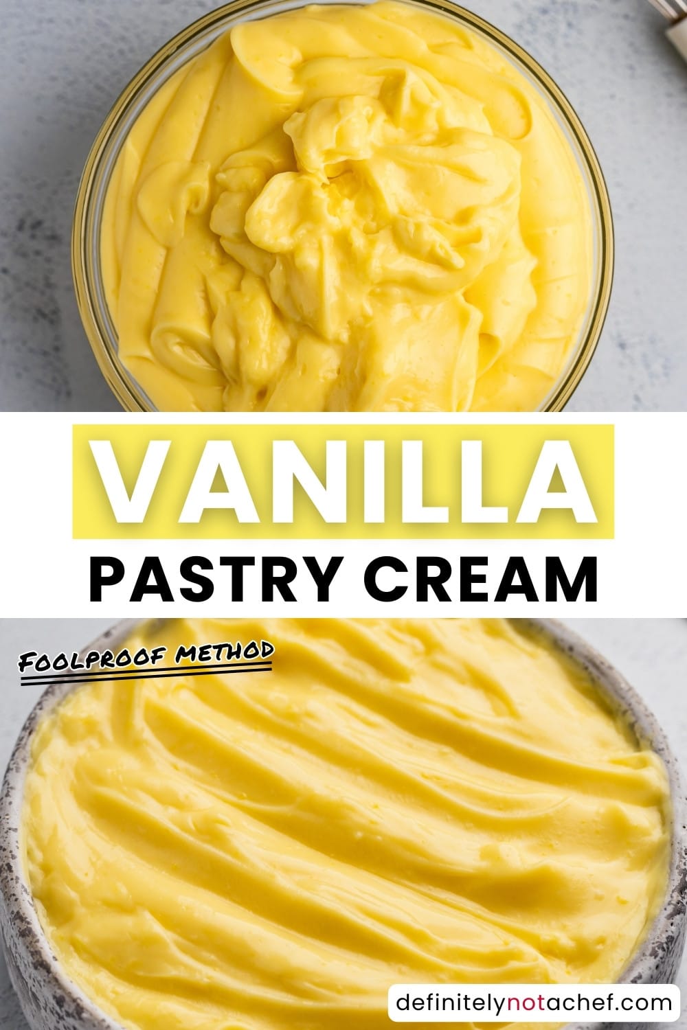 Vanilla pastry cream pin image