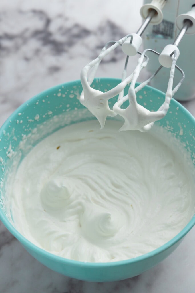 Whipping the heavy cream