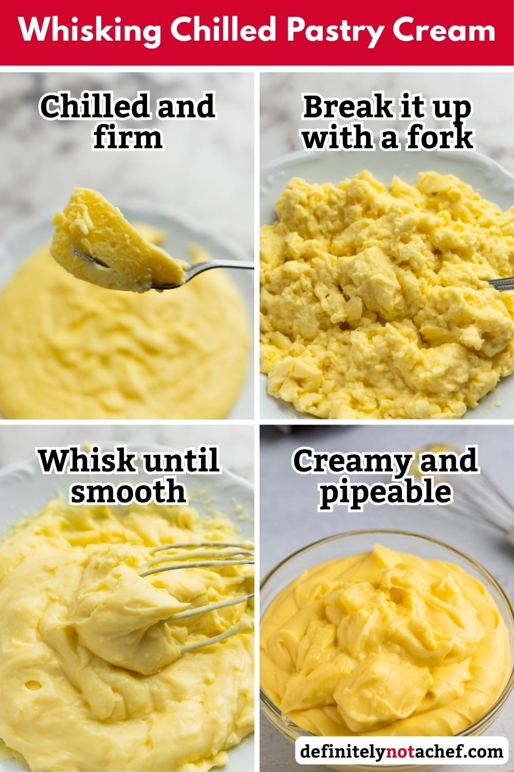 Whisking chilled pastry cream