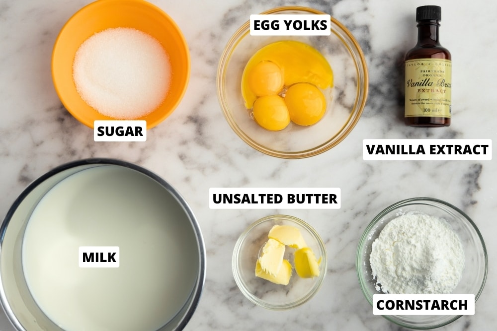 Vanilla pastry cream ingredients