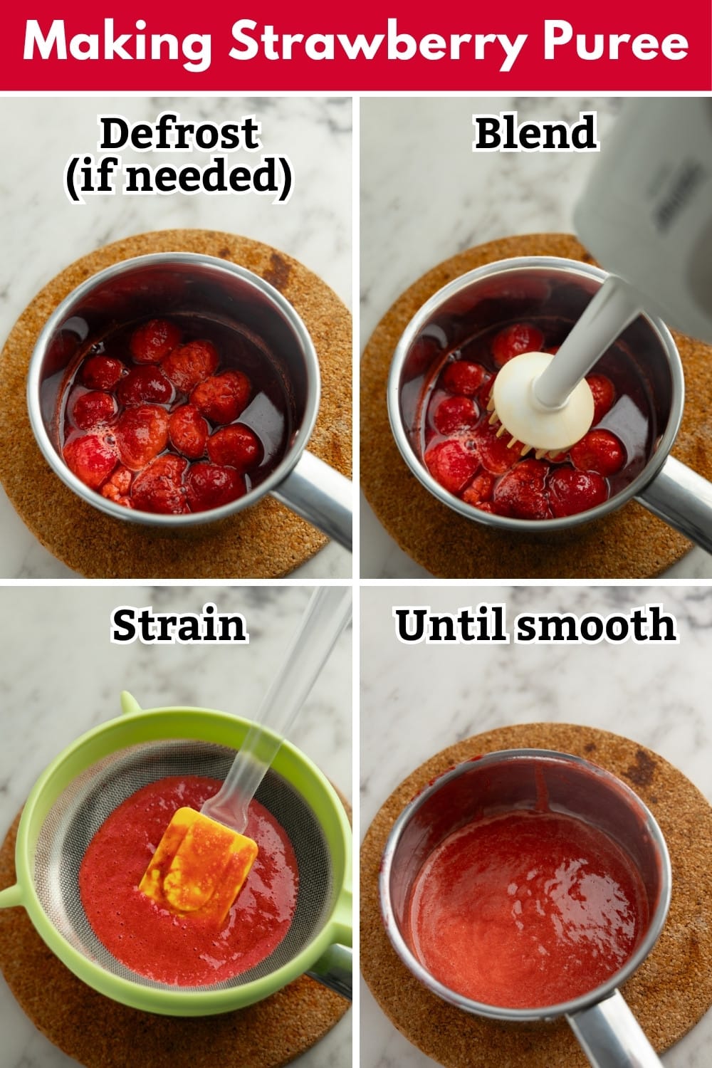 Making strawberry puree