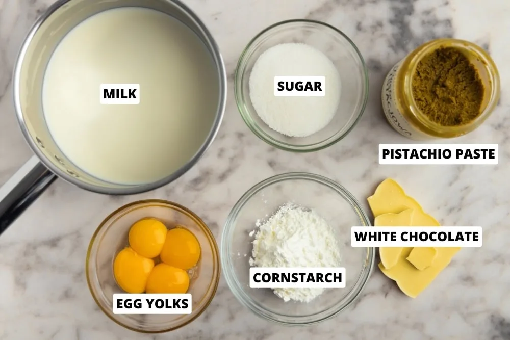 Pistachio pastry cream ingredients