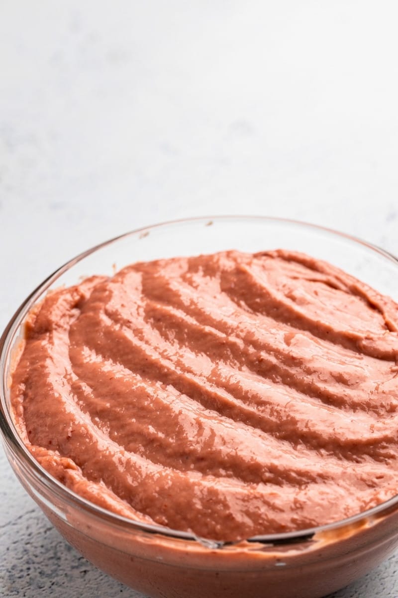 Strawberry pastry cream in a bowl