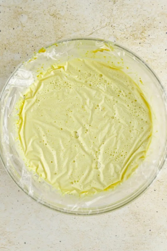 Chilled pistachio ganache with cover