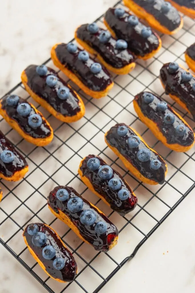 Adding the fresh blueberries