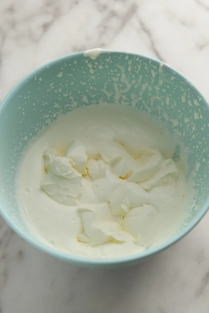 Adding the mascarpone cheese