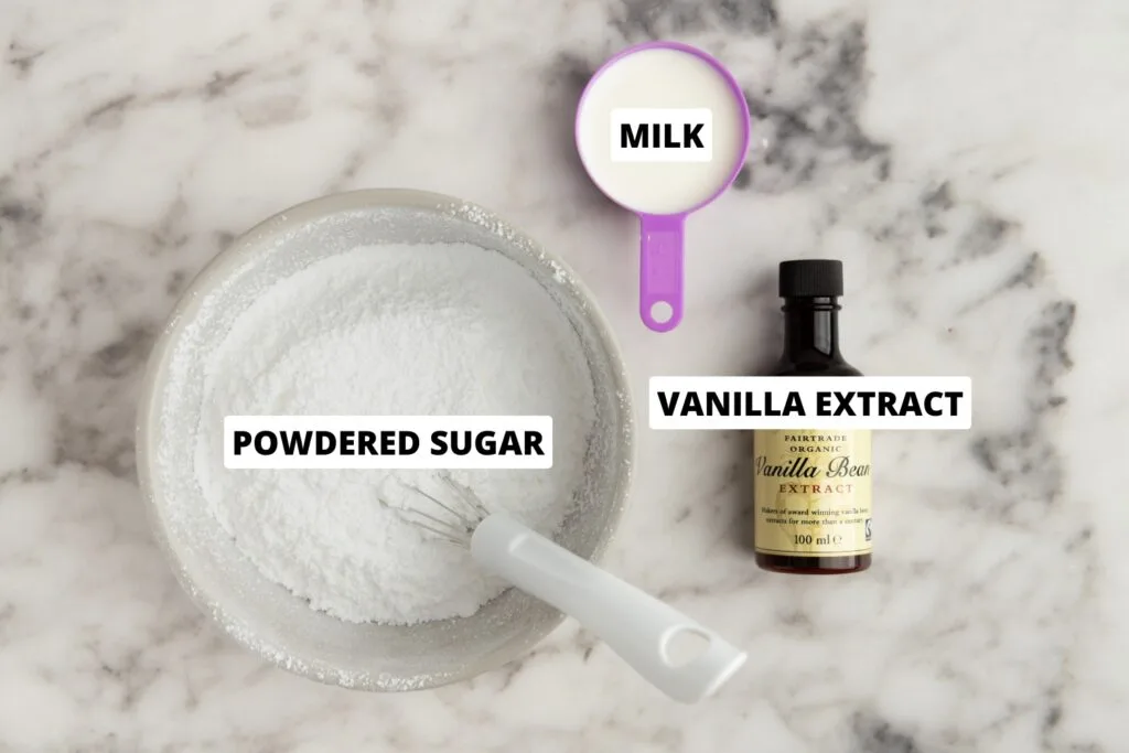 Powdered sugar glaze ingredients