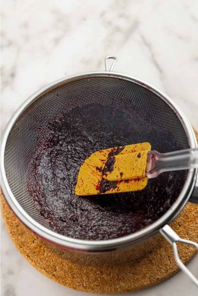 Removing the blueberry skins