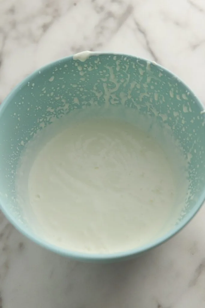 Whipping the heavy cream