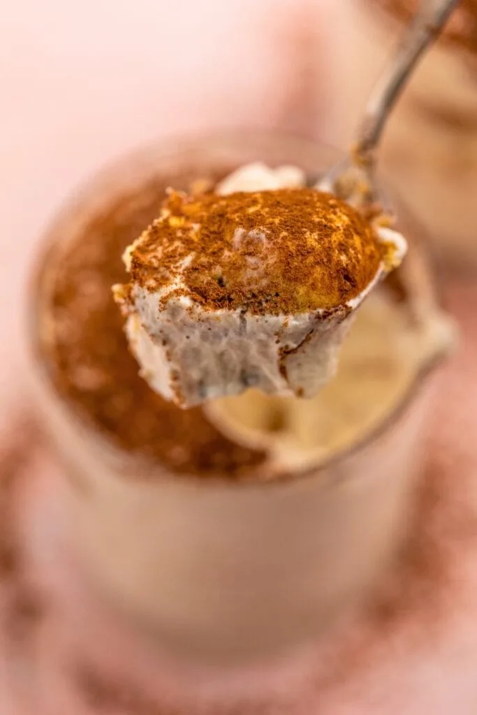 A scoop of delicious tiramisu for two