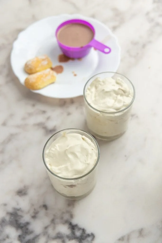 Adding the rest of the cream