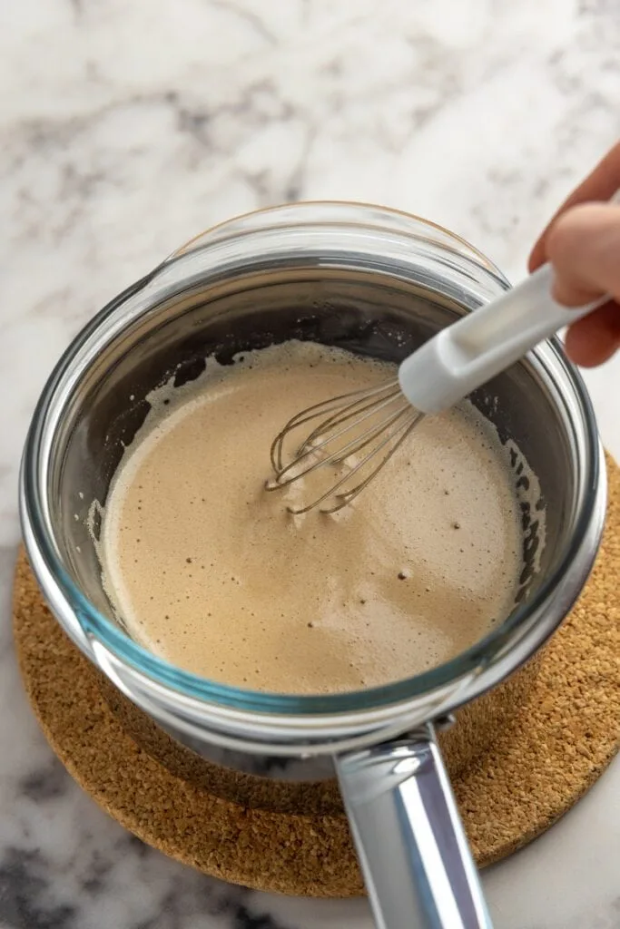 Cooking mixture in a double boiler