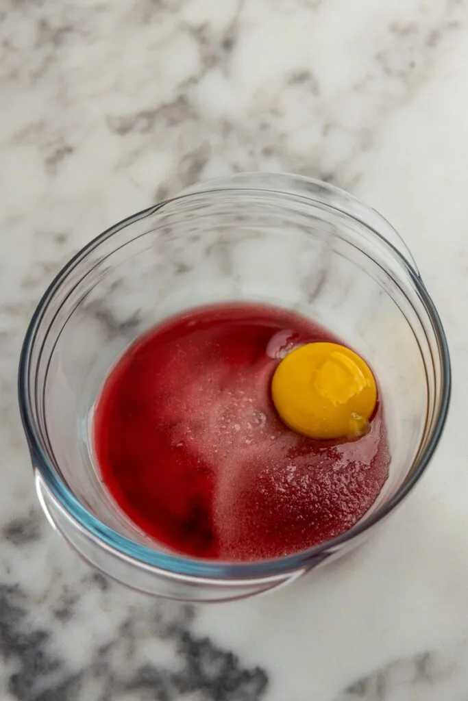 Egg yolks, marsala, and sugar