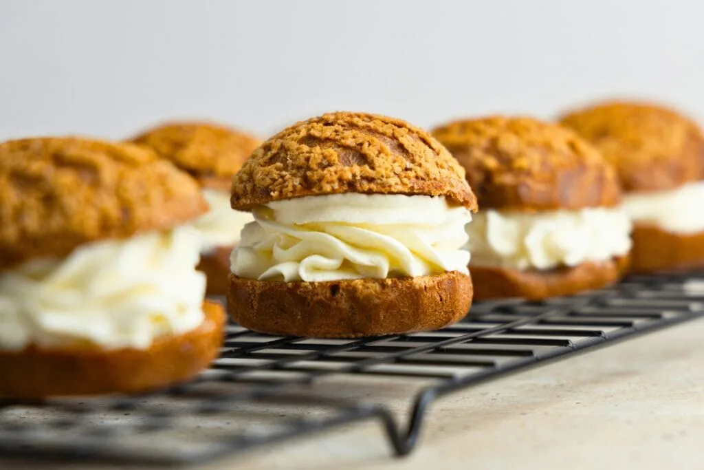 Whipped cream in puff pastry