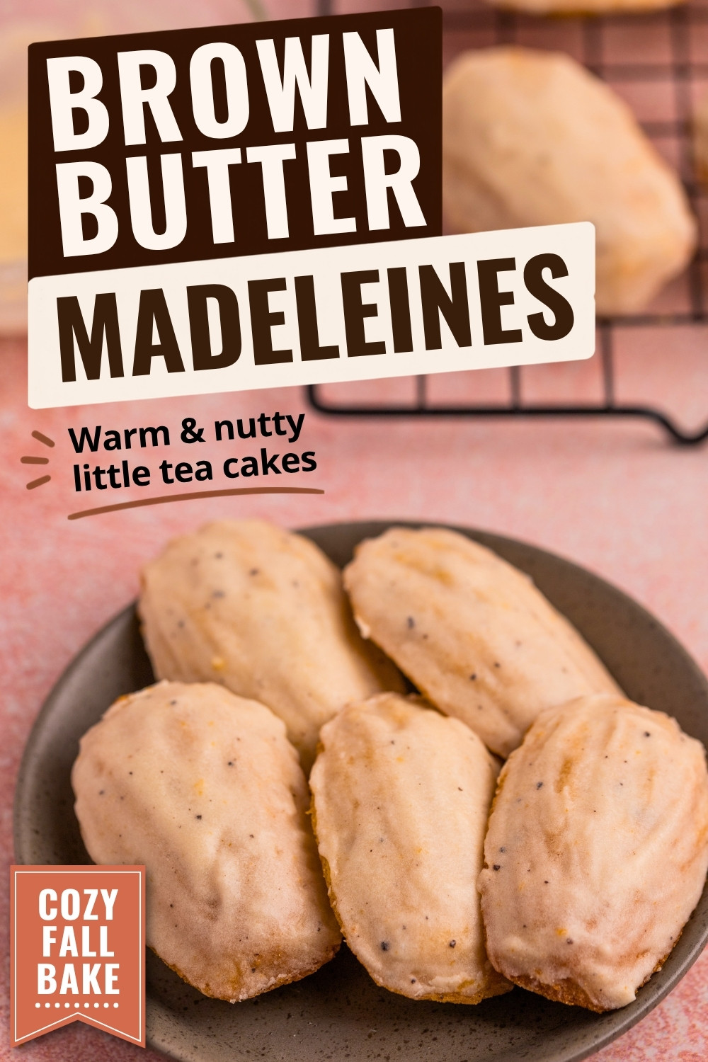 Brown butter madeleines pin image