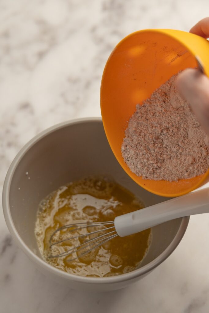 Adding the dry ingredients