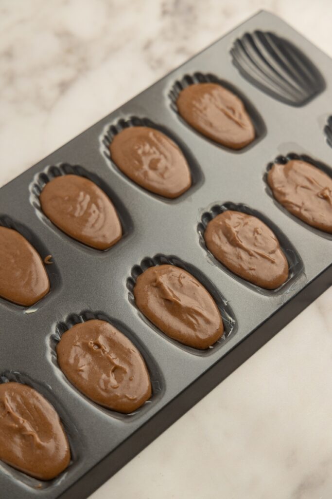 Chocolate batter in the mold