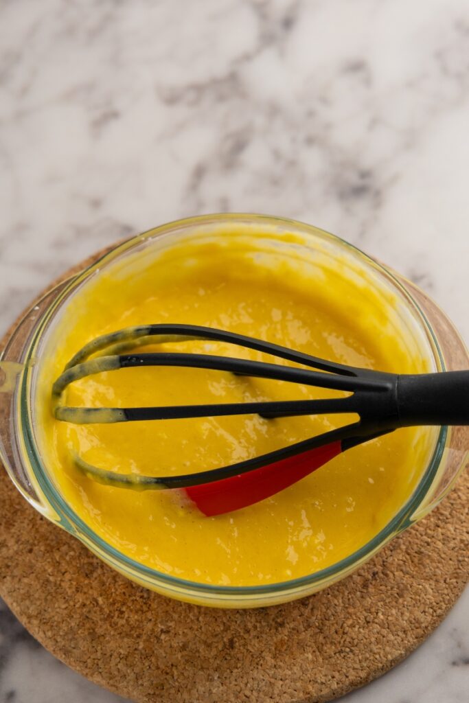 Mixing the yolk mixture