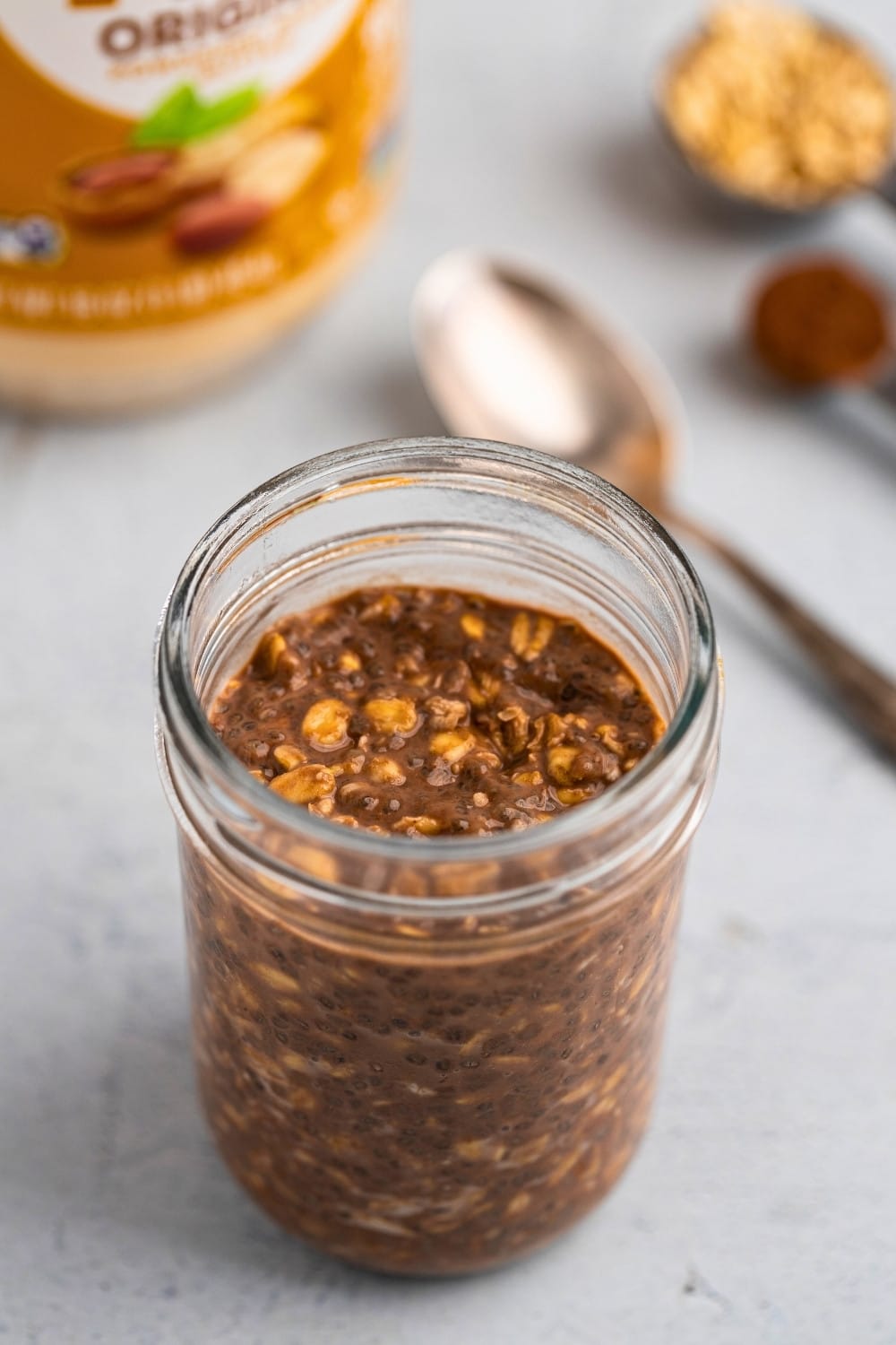 PB2 chocolate overnight oats hero shot