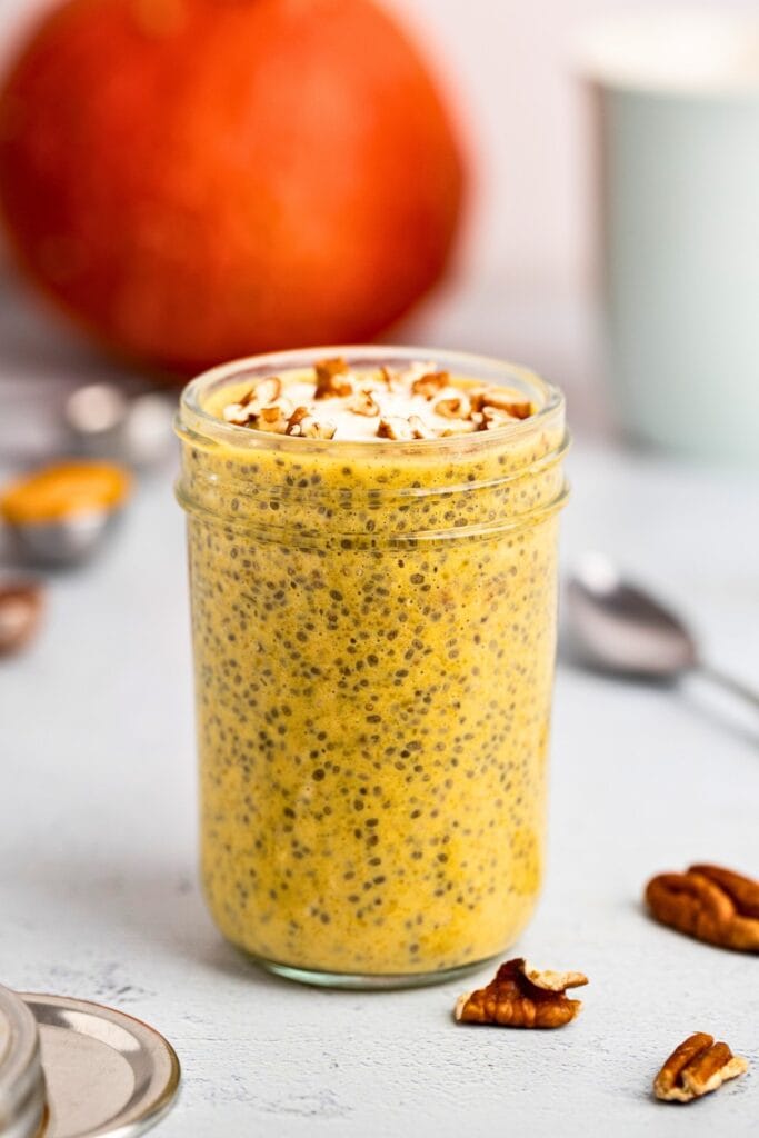 Pumpkin chia pudding front shot