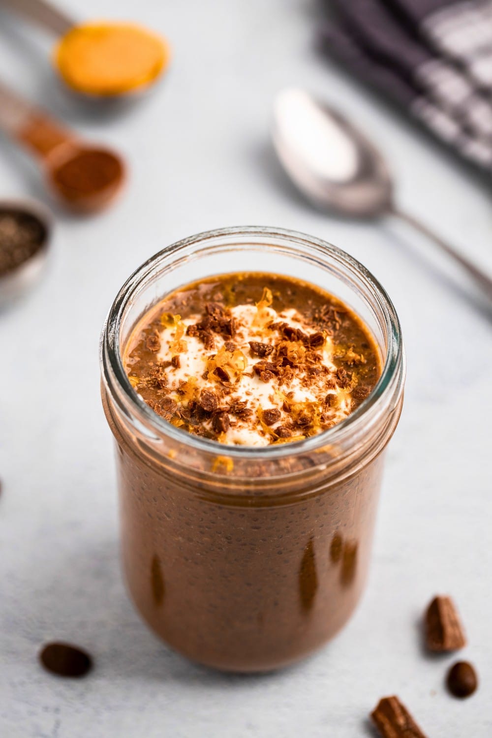 Pumpkin mocha chia pudding recipe hero shot