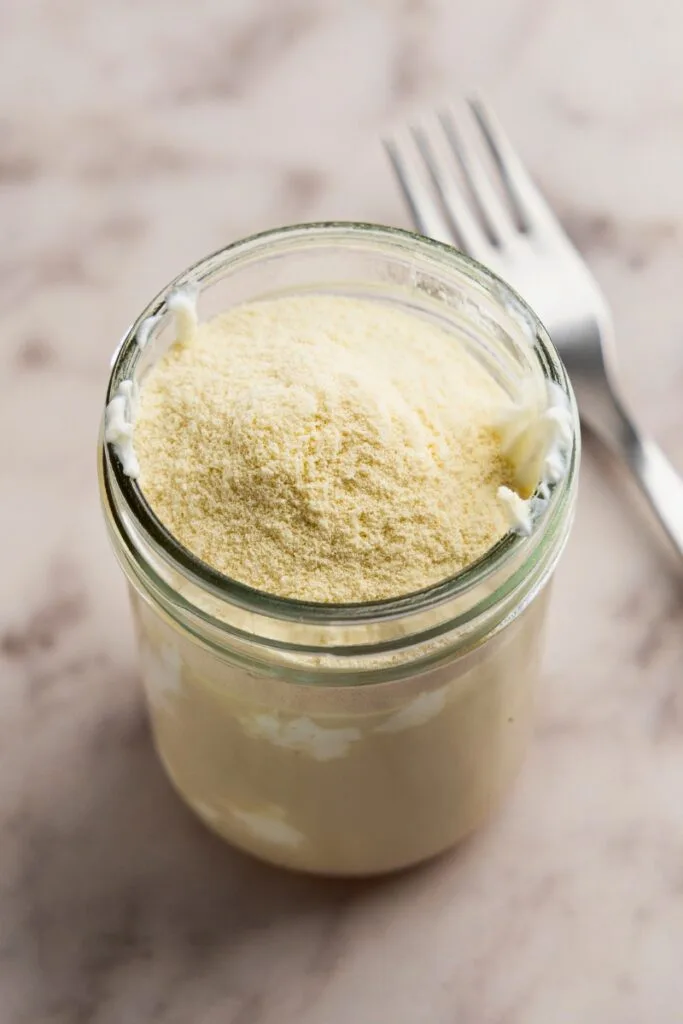 Adding the protein powder