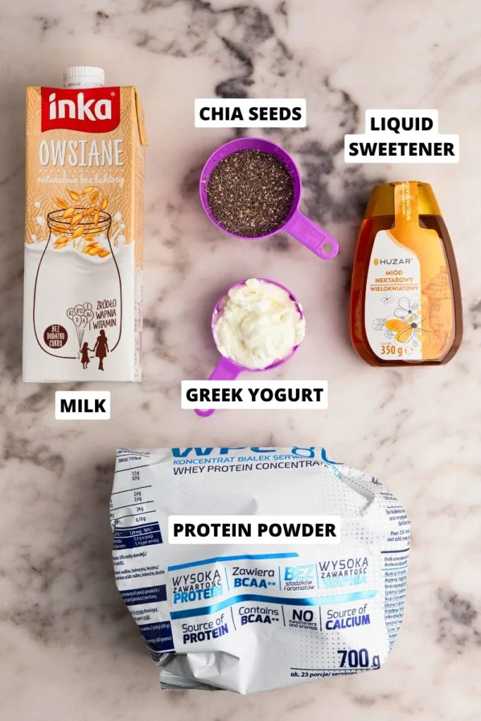 Protein powder chia pudding ingredients