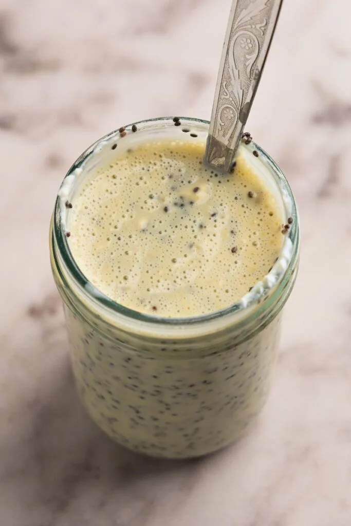Stirring in the chia seeds