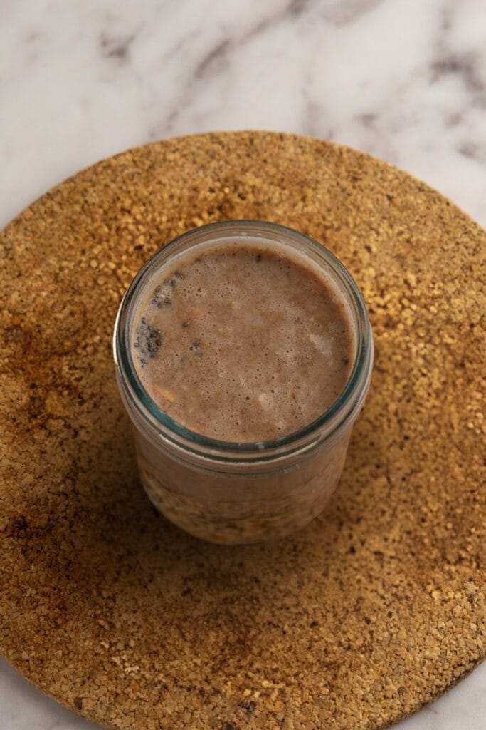 Adding the banana chocolate mix