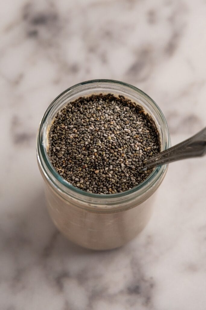 Adding the chia seeds